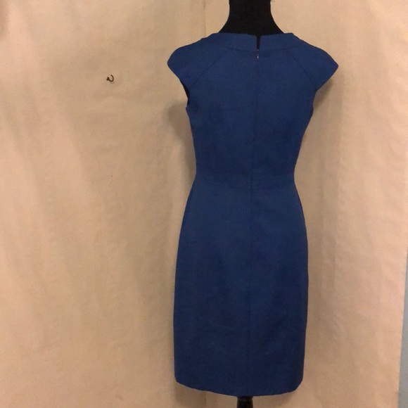 David Meister - Blue Textured Sheath - Picture 4 of 7